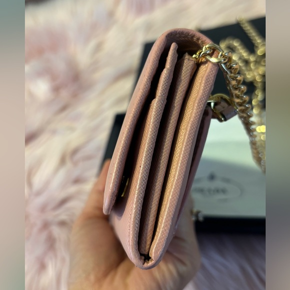 Prada wallet leather pink plain authentic - Picture 6 of 14